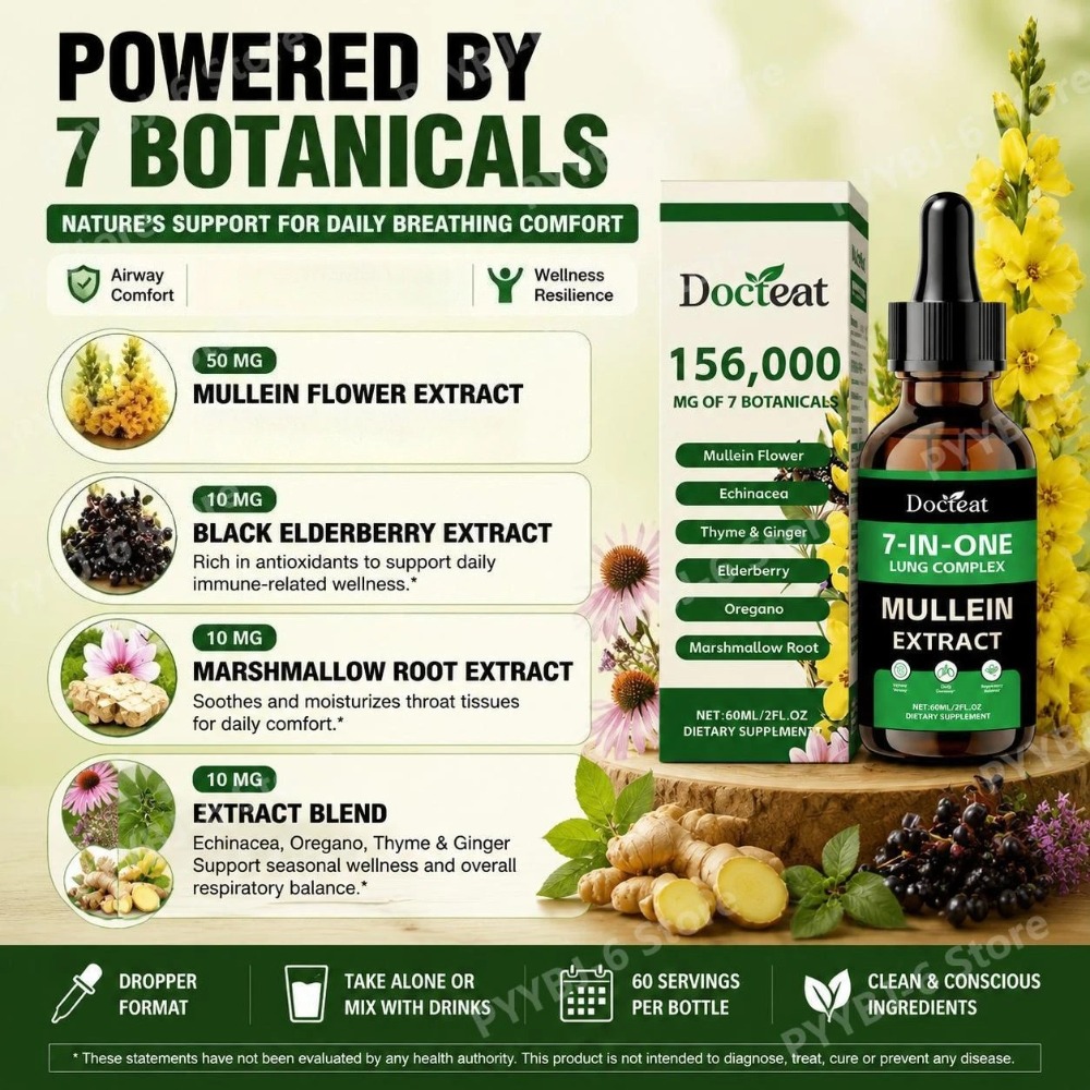 Docteat 7-in-1 Mullein Extract - Herbal Wellness Drops review and price