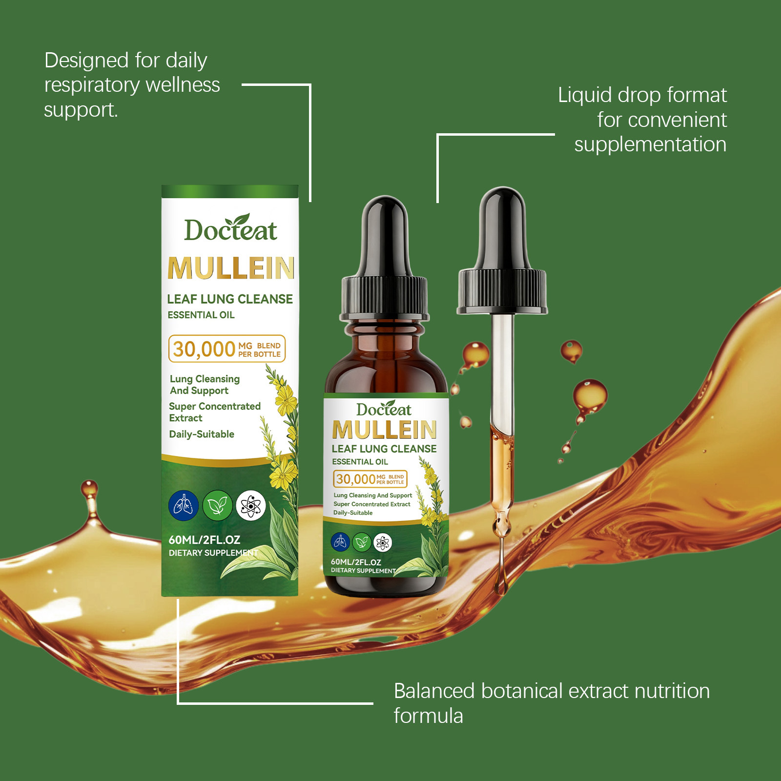 Mullein Leaf Liquid Drops For  - Herbal Wellness Tincture review and price